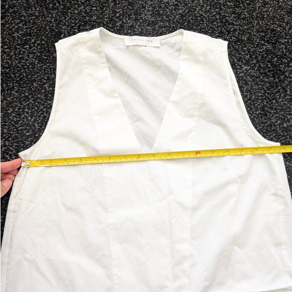 Everlane Women's Cotton Poplin V-Neck Tank Dress Sleeveless White Size 6 - Picture 6 of 13